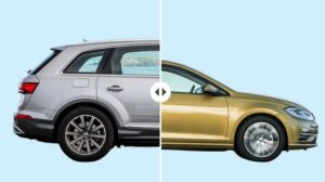 SUV und Kleinwagen - Grössenvergleich